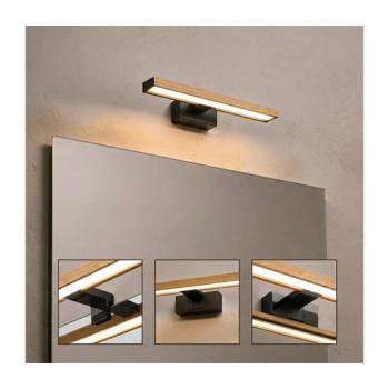 BRILAGI - WOODY MIRROR 3 az 1-ben fürdőszobai LED tükörvilágítás LED/8W/230V IP44 fekete/tölgy 8590828018162 kép