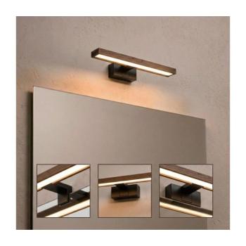 BRILAGI - WOODY MIRROR 3 az 1-ben fürdőszobai LED tükörvilágítás LED/8W/230V IP44 fekete/tölgy/dió 8590828018179 kép