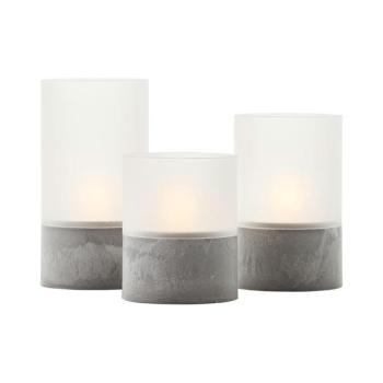 Brilliant - 3 db LED gyertya szett BOUGIE LED/2xAA IP44 szürke/fehér G92635A22 kép
