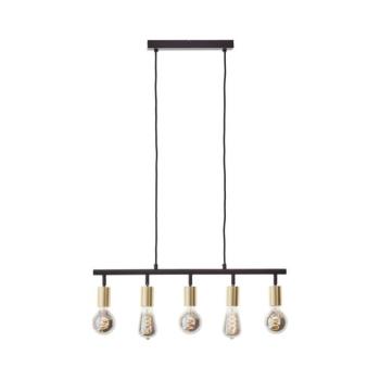 Brilliant - Kábelcsillár 5xE27/28W/230V fekete/sárgaréz 99684/78 kép