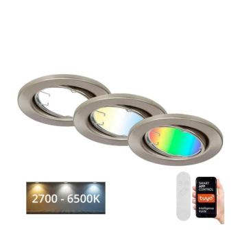 Brilo - KÉSZLET 3x LED RGBW Dimmelhető fürdőszobai lámpa GU10/4,9W/230V Tuya + távirányító 7373-032 kép