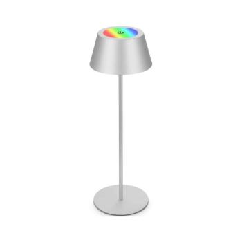 Brilo - RGB LED újratölthető érintésvezérelt asztali lámpa KIKI LED/2,6W/5V IP44 2600 mAh ezüst 7466018 kép