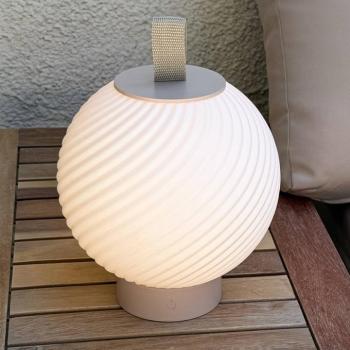 Brilo unplugged Globe LED tölthető asztali világítás, bézs/fehér, IP44 kép