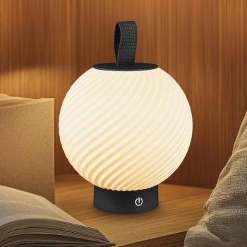 Brilo unplugged Globe LED tölthető asztali világítás, fekete/fehér, IP44 kép