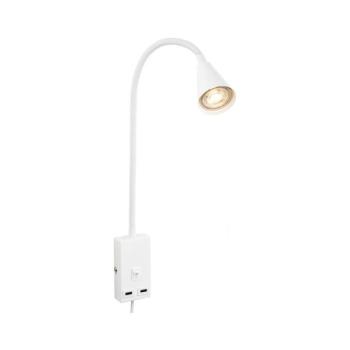 Briloner 2175-016 - Flexibilis fali lámpa USB-porttal 1xGU10/10W/230V fehér 2175-016 kép