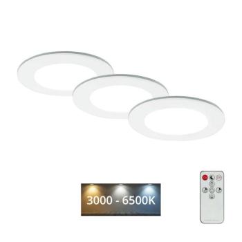 Briloner - KÉSZLET 3x LED Fürdőszobai beépíthető lámpa LED/4,8W/230V IP44 + távirányító 7034-036 kép