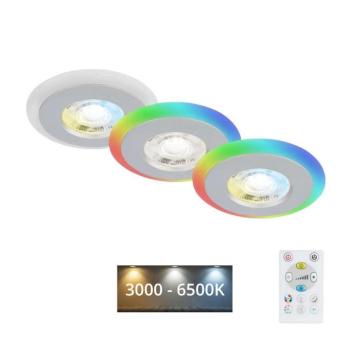 Briloner - KÉSZLET 3x LED RGBW Dimmelhető fürdőszobai lámpa LED/5W/230V IP44 + távirányító 7040-034 kép
