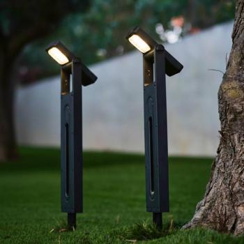 Brity fekete LED talapzati lámpa, földbe szúrható, 2 darabos, magasság: 49 cm kép