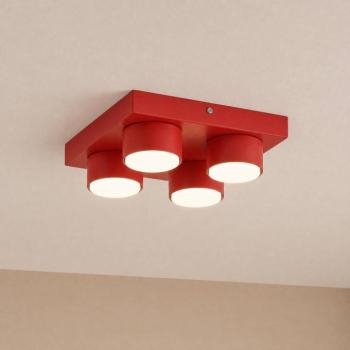 Brix mennyezeti lámpa, piros, 23 cm hosszú, 4 izzós, GX53 kép