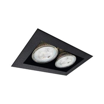 - Brosline 3034 - Beépíthető álmennyezeti lámpa CAGE 2xGU10/10W/230V fekete 3034 kép