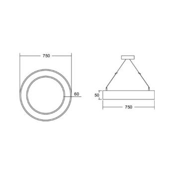 BRUMBERG Biro Circle Ring5 közvetlen Ø 75 cm DALI fekete 4000K kép