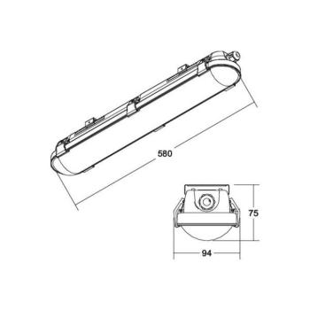 BRUMBERG Humid One Pro LED fénycsöves világítás, DALI, 58 cm kép