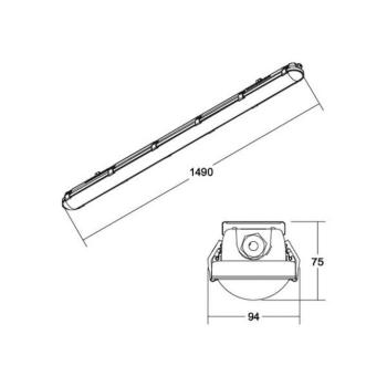 BRUMBERG Humid One Pro LED fénycsöves lámpa DALI 149 cm kép