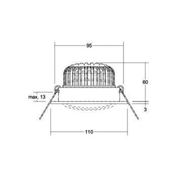BRUMBERG Kerby-R LED beépített spot 3 000 K fekete kép