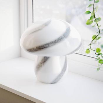 By Rydéns Mira Mushroom asztali lámpa, fekete/fehér, üveg kép