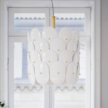 By Rydens Omlott függő világítás, sárgaréz/fehér, Ø 50 cm