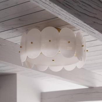 By Rydens Omlott mennyezeti világítás, sárgaréz/fehér, Ø 53 cm kép