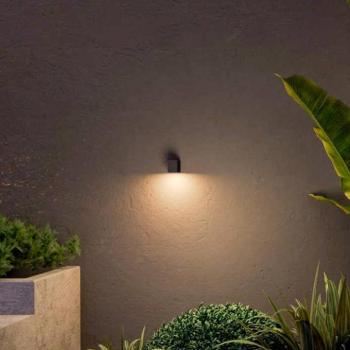 Calex kültéri fali lámpa GU10, downlight, magasság 8 cm, fekete kép