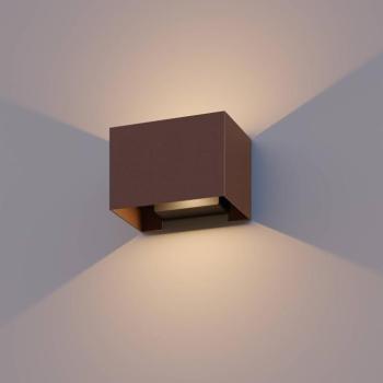Calex Rectangle up/down kültéri fali lámpa, magasság 10 cm, rozsdabarna kép