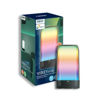 Calex LED-es újratölthető asztali lámpa Vibey, magasság 18,8 cm, RGBIC, USB kép