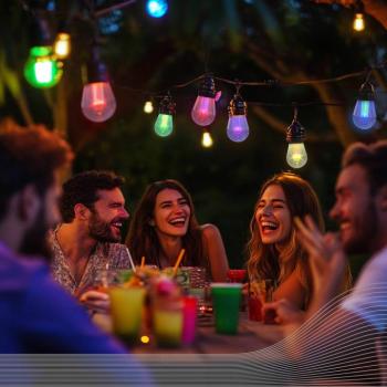 Calex LED fénylánc Vibey, 10 m hosszú, távirányító, RGBIC, CCT kép