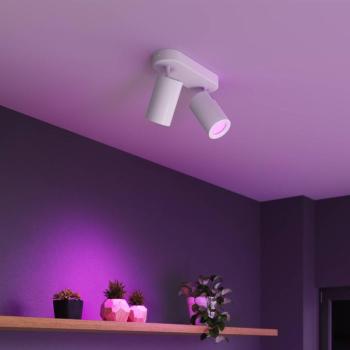 Calex Smart mennyezeti spotlámpa fehér, hossza 22 cm, 2 izzós, GU10-LED RGBW kép