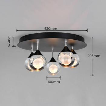 Calista LED mennyezeti lámpa, króm, Ø 43 cm, fém/üveg, 5 izzós kép