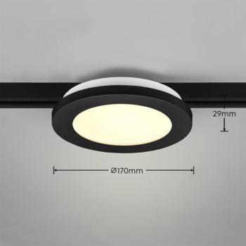Camillus LED sínlámpa DUOline-hoz, fekete, Ø 17 cm kép