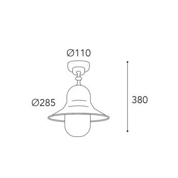 Campanula 2095 kültéri mennyezeti lámpa, antik sárgaréz, Ø 29 cm IP44 kép