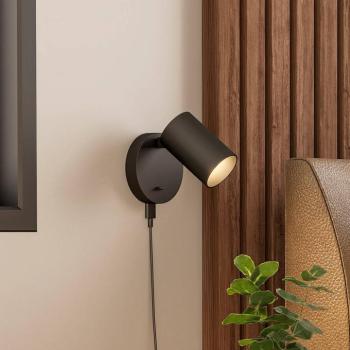 CAN TILT fali spotlámpa, fekete, Ø 10 cm, fém kapcsoló USB kép