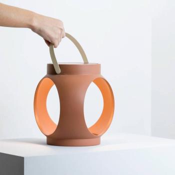 Candela LED újratölthető asztali lámpa, terrakotta, műanyag kép