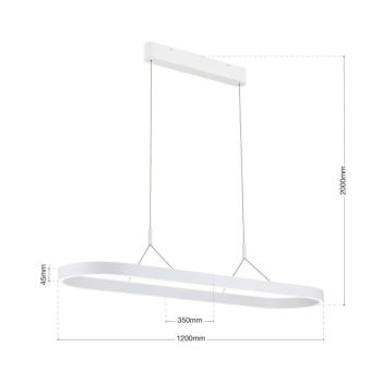 Carrara LED-es függőlámpa, fehér, állítható magasságú, CCT kép