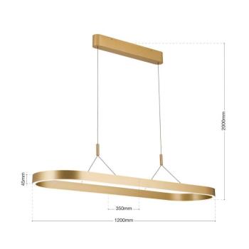Carrara LED függőlámpa, matt arany, állítható magasságú, CCT