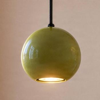 „Ceramic Ball” lógó világítás, Ø 12 cm, zöld, kerámia/acél kép