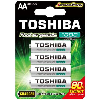 Ceruzaelem AA (LR6) , 1.2 Volt , 4 darab , tartós , elem , tölthető , 1000mAh , High Power , TOSHIBA kép