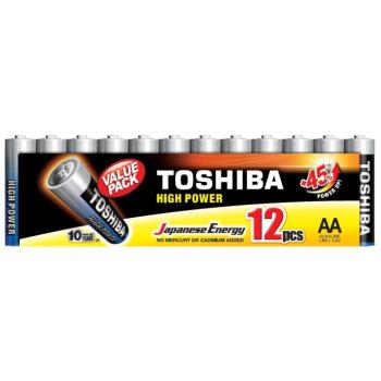 Ceruzaelem AA (LR6) , 1.5 Volt , 12 darab , tartós , elem , High Power , TOSHIBA kép