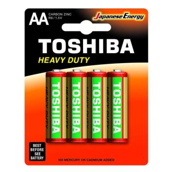 Ceruzaelem AA (LR6) , 1.5 Volt , 4 darab , tartós , elem , Heavy Duty , TOSHIBA kép