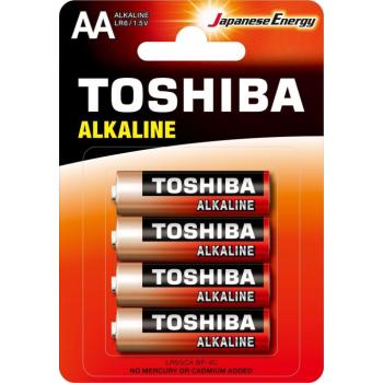 Ceruzaelem AA (LR6) , 1.5 Volt , 4 darab , tartós , elem , Red Alkaline , TOSHIBA kép
