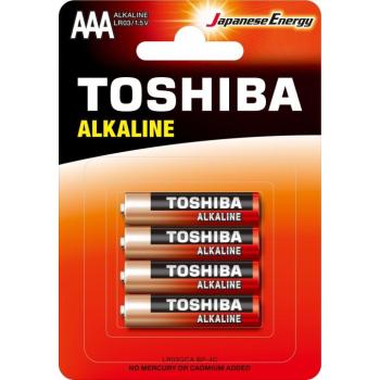 Ceruzaelem AAA (LR03) , 1.5 Volt , 4 darab , tartós , elem , Red Alkaline , TOSHIBA kép