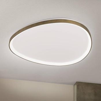 Charlie LED mennyezeti lámpa, Ø 80 cm, opál fehér, antik sárgaréz színben kép