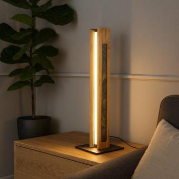 Chile 4-oldalas LED asztali világítás, tölgy/színes pala, 54 cm kép