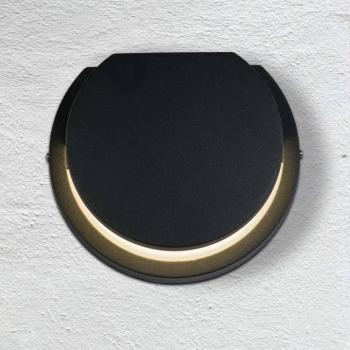 Chiswick LED kültéri falilámpa, fekete, szélesség 14 cm, fém kép