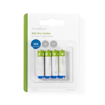 Cink-szén elem AAA | 1.5 V DC | Cink-Szén | 4 – Buborékfólia | R03 | Különféle eszközök | Kék / Zöld kép