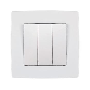 CITY HÁRMAS EGY PÓLUSÚ KAPCSOLÓ FEHÉR kép