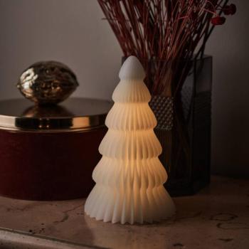 Claire LED dekorációs lámpa, fehér viaszfa 19cm kép