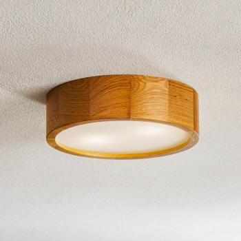 Cleo DR275 mennyezeti világítás, IP20, érzékelő, Ø 28 cm, tölgyfa kép
