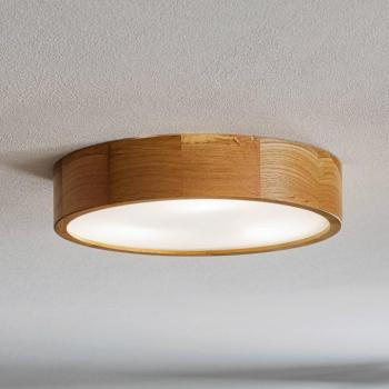 Cleo DR375 mennyezeti világítás, IP20, érzékelő, Ø 38 cm, tölgyfa kép