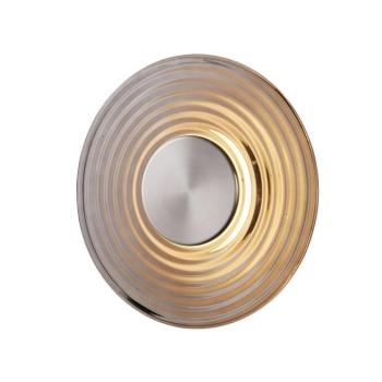 Cleo LED fali lámpa, szürke/nikkel színű, Ø 30 cm, üveg kép