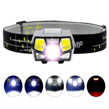 COB LED 2×40 lumenes mozgásérzékelővel és vörös fényjelzéssel ellátott fejlámpa (BBV) kép