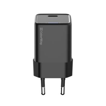 COLORWAY AC töltő GaN Mini CW-CHS052PD-BK 25W PD port PPS USB-C fekete kép